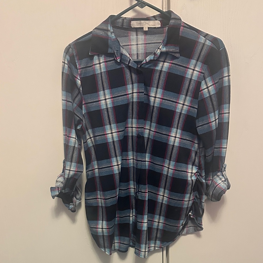 Eden & Olivia Multicolor Plaid Shirt💙🖤🤍🩵🩷
